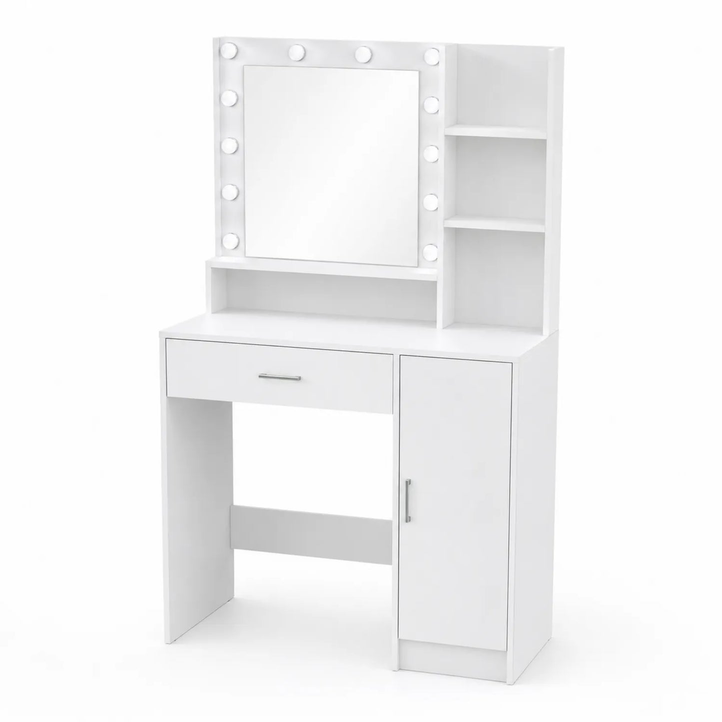 Tocador de MDF con Espejo Iluminado y Almacenamiento