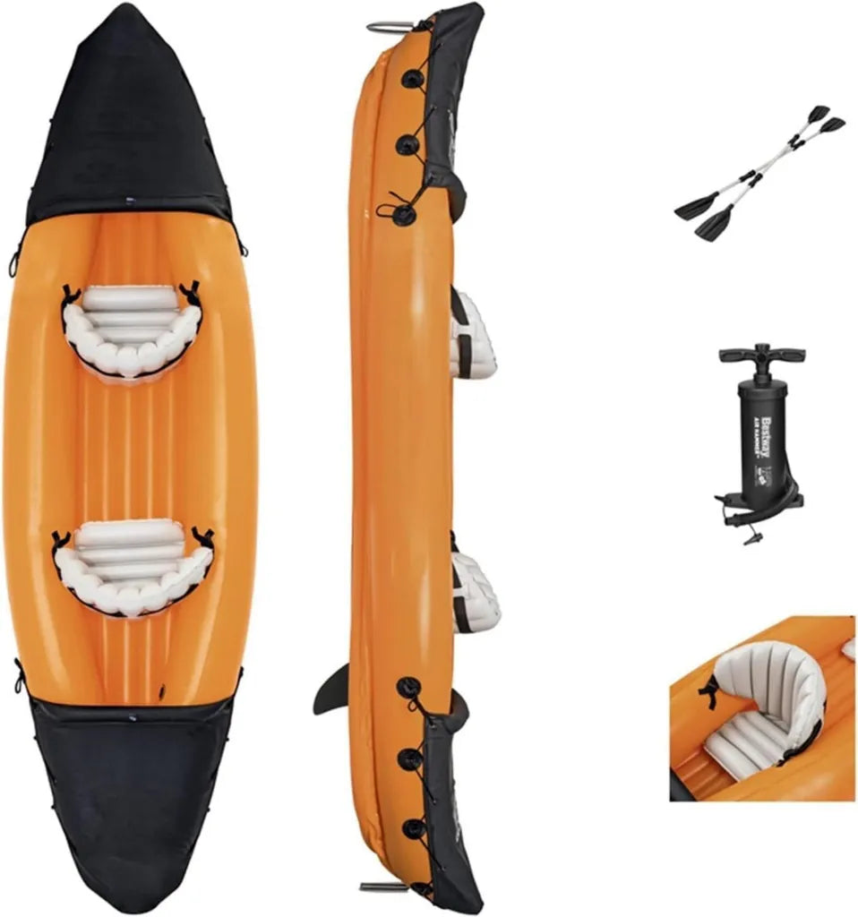 Kayak Doble Inflable para Pesca y Recreación, Canoas Plegables Resistentes