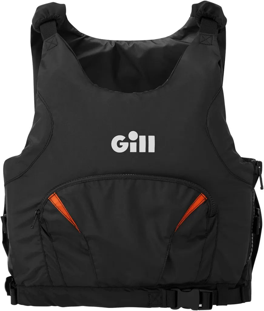 Chaleco Salvavidas Unisex para Kayak y Vela con Cremallera Lateral - Negro/Naranja
