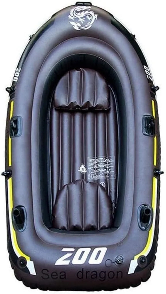 Barco de Pesca Profesional Doble, Inflable y Resistente, con Remos y Bomba
