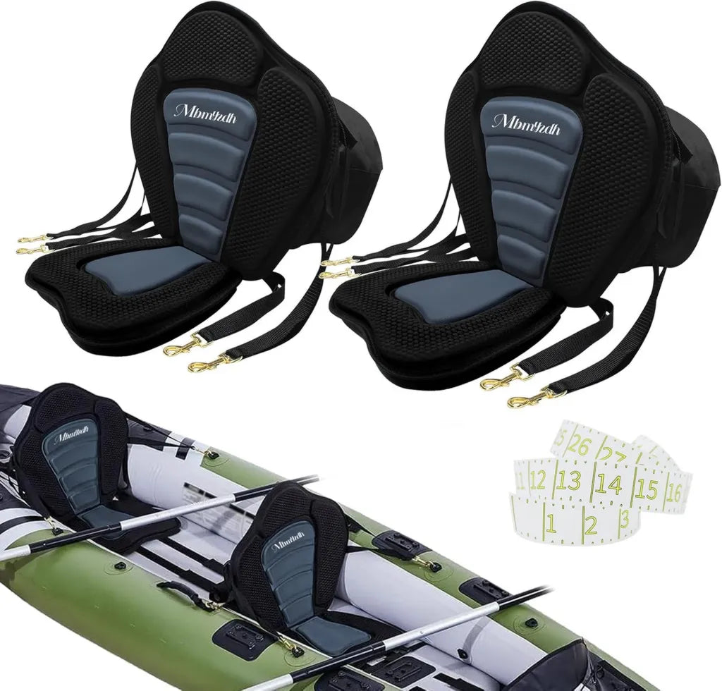 Asiento de Kayak Lujo con Soporte Ergonómico y Almacenamiento