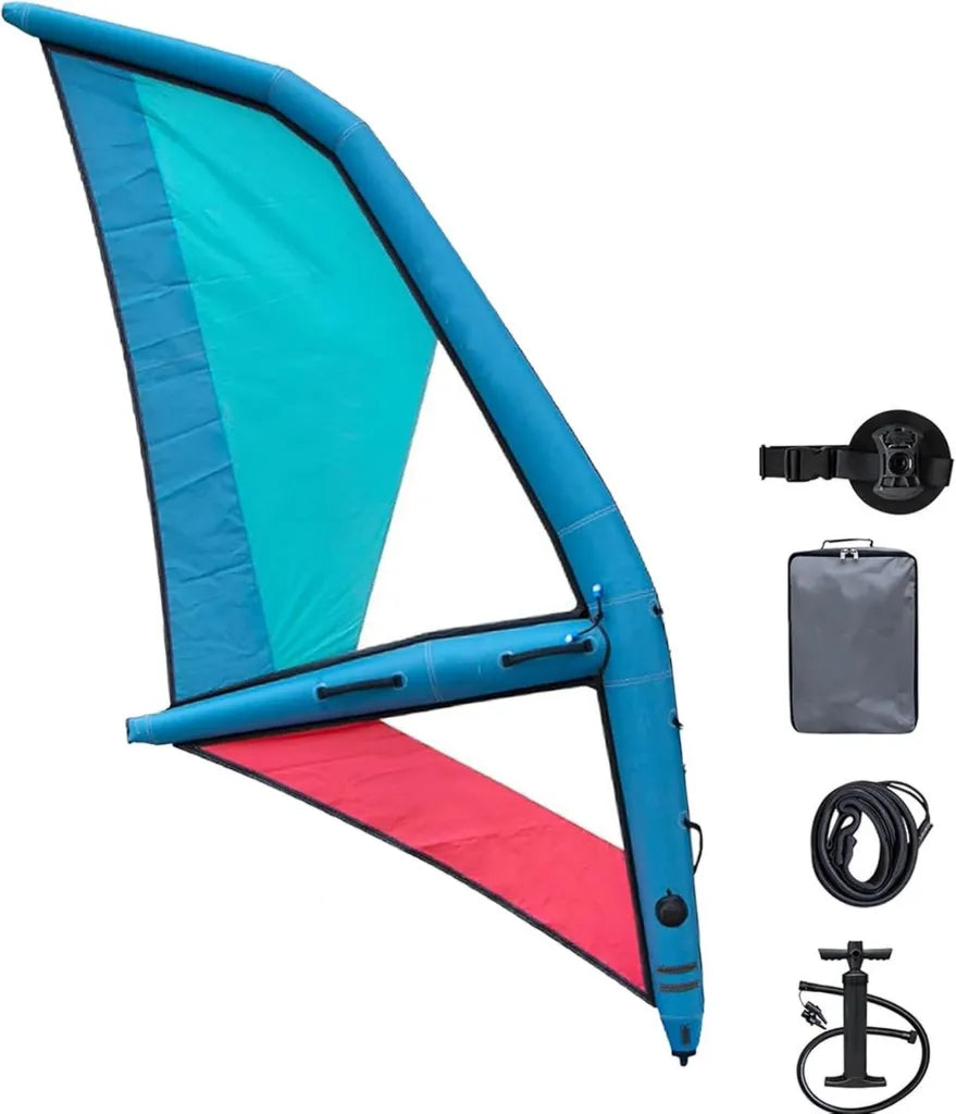 Tabla de paddle surf hinchable con vela de windsurf, duradera tela Oxford y diseño en PVC para adultos, ideal para deportes acuáticos