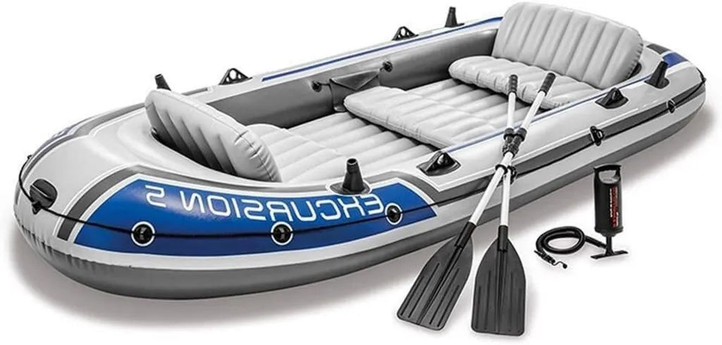 Kayak inflable para pesca, PVC resistente, capacidad para 5 personas, perfecto para aventuras y pesca en exteriores
