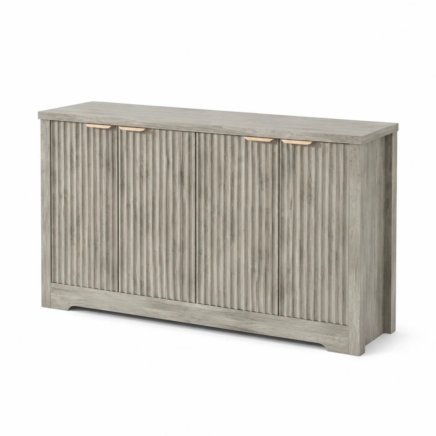 Aparador de Madera con Diseño Estriado Gris