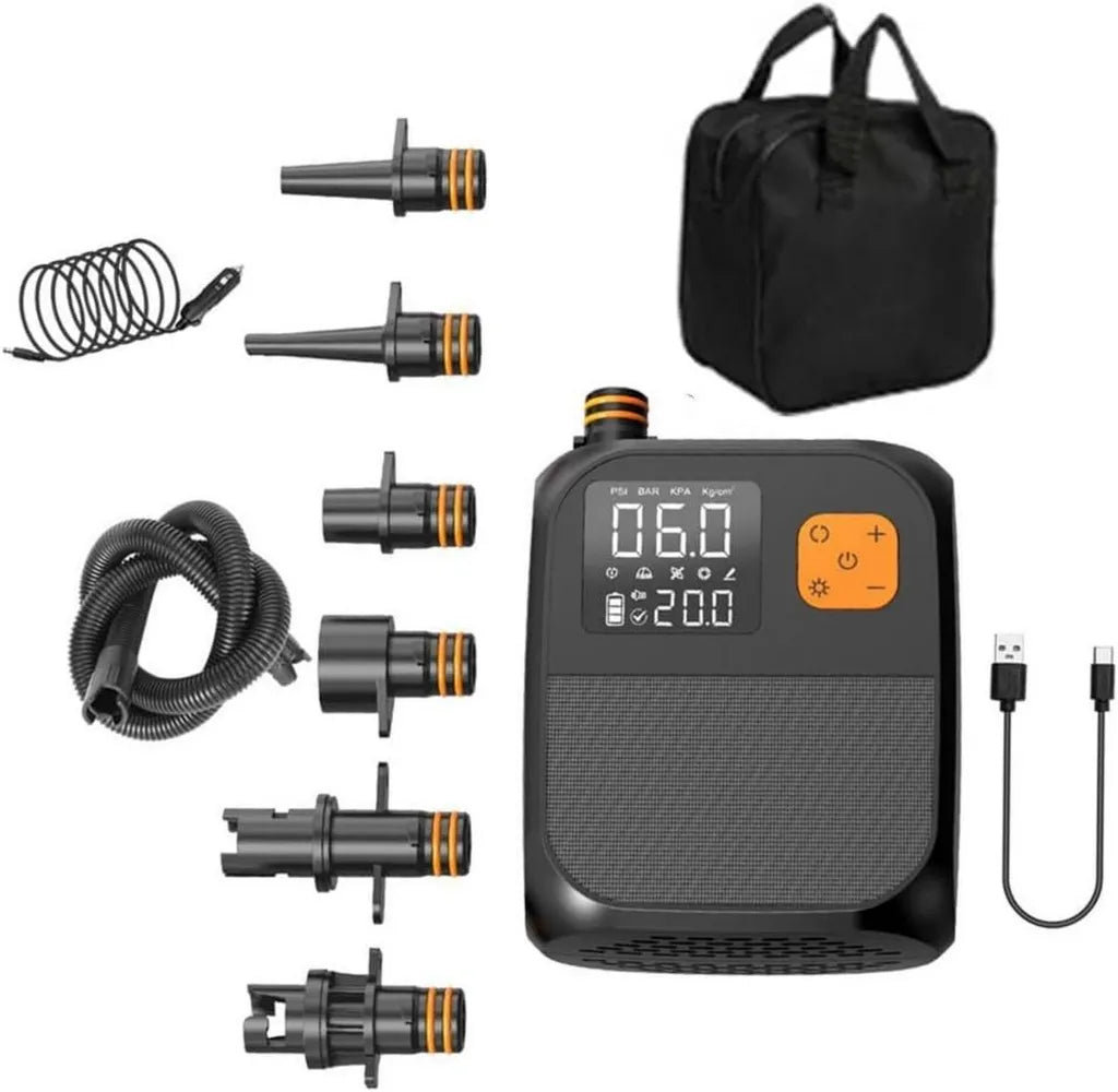 Bomba de Aire Eléctrica Recargable para Kayak con Monitor Digital de 25 PSI