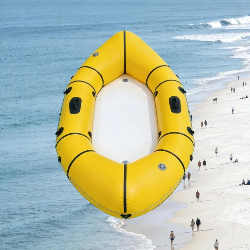 Kayak inflable ligero con asiento cómodo, rápido de inflar, perfecto para pesca y rafting en lagos