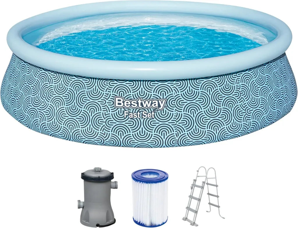 Piscina Elevada Bestway Fast Set 457x107 cm con Bomba y Escalera