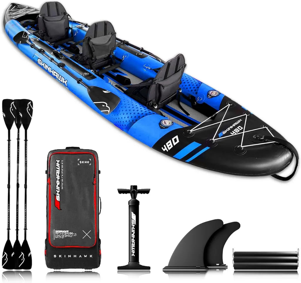 Kayak Inflable SKINHAWK Exclusiv Azul 480 para 3 Personas
