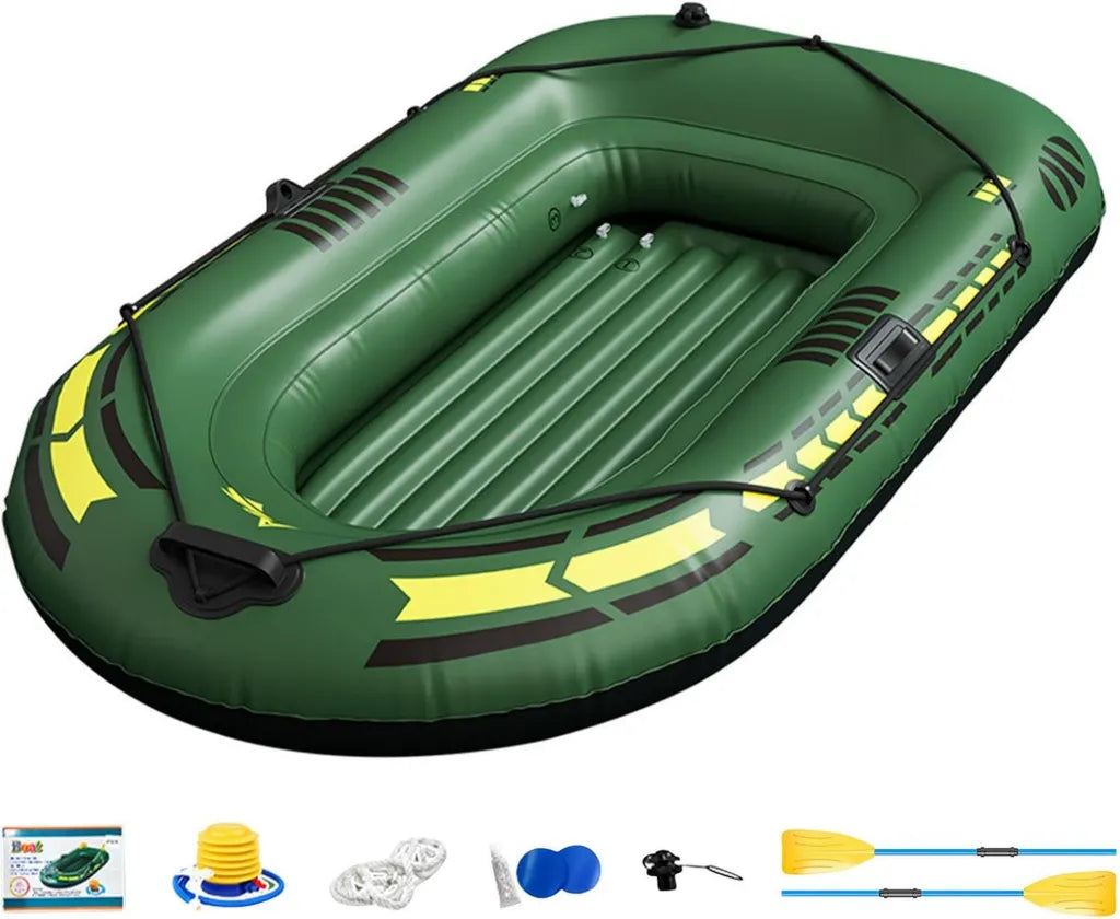 Kayak de Pesca Inflable para Adultos con Bomba, Flotador Estable y Ligero para Campamento y Aventura