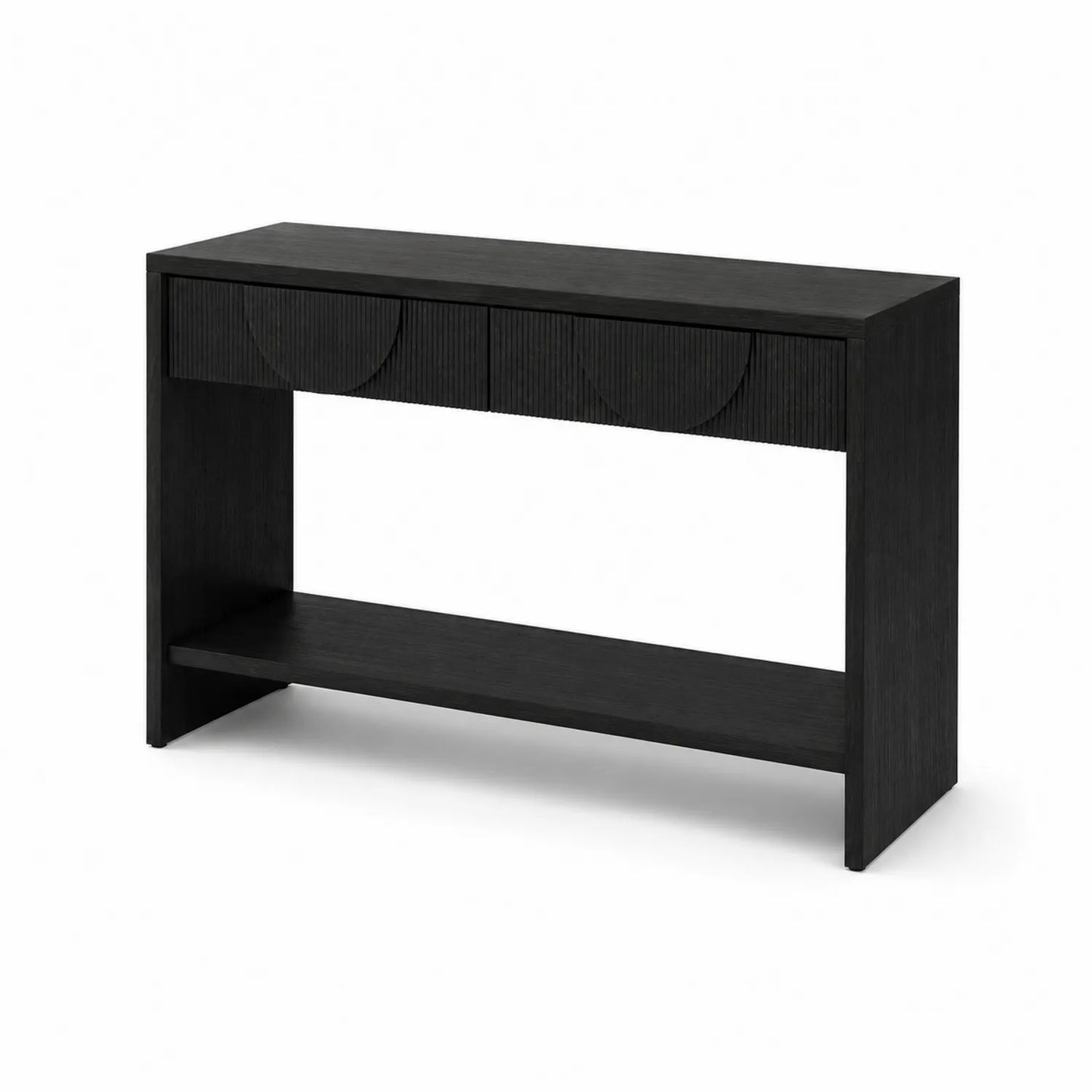 Mesa consola de MDF negro con estante