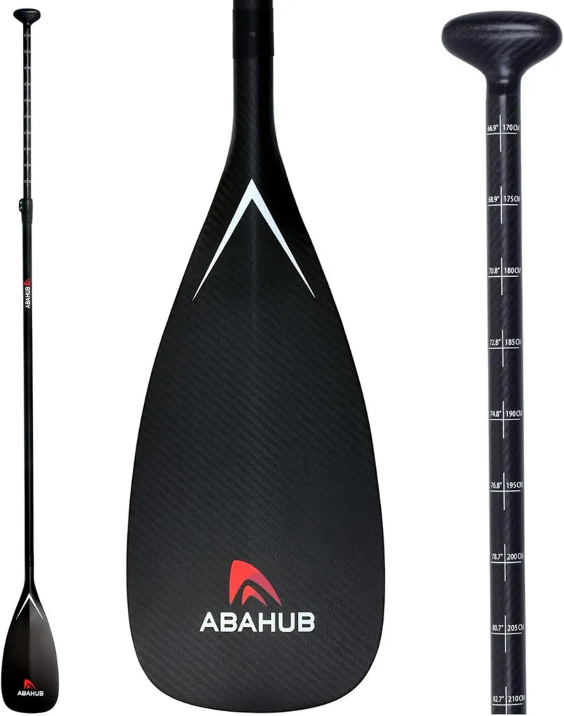 Pala de Paddle Surf de Carbono Extensible Abahub con Bolsa, 170-218cm