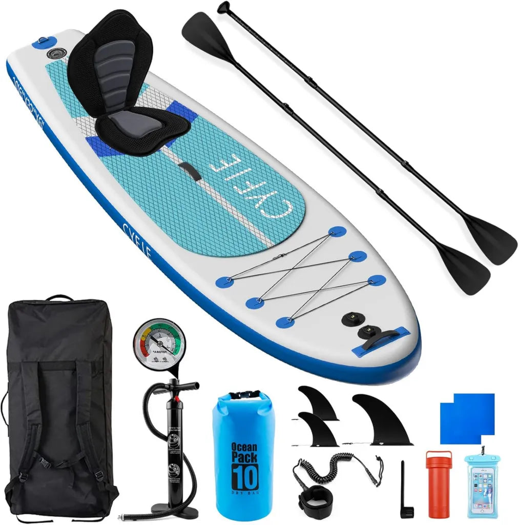 Tabla de Paddle Surf Hinchable para Adultos 320x81x15cm | Kit Completo con Asiento, Bomba, Remos y Accesorios, Soporta hasta 150kg