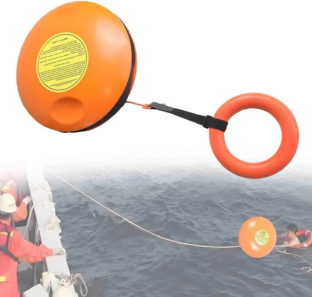 Disco de rescate flotante para emergencias acuáticas con cuerda de 40m, ideal para kayak, rafting y barcos, paquete de 5