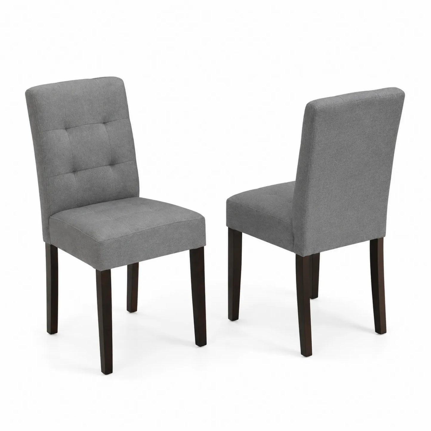 Juego de 2 sillas de comedor de poliéster con patas de madera