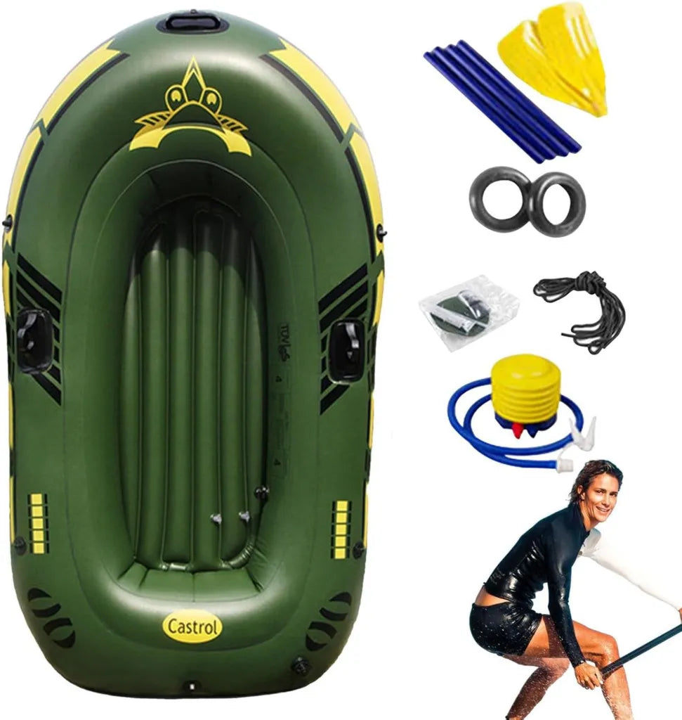 Kayak Inflable de PVC para 2/3 Personas, Ideal para Deportes Acuáticos y Turismo