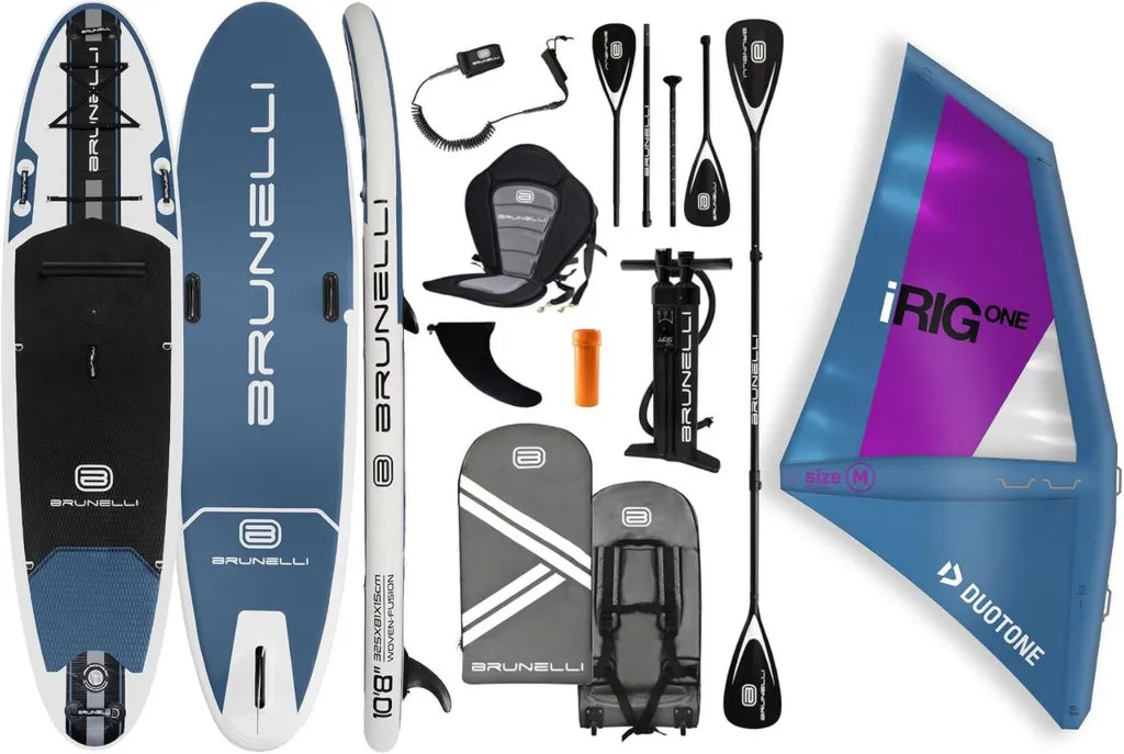 Tabla de Paddle Surf Hinchable BRUNELLI 10.8 con Vela iRIG M Azul