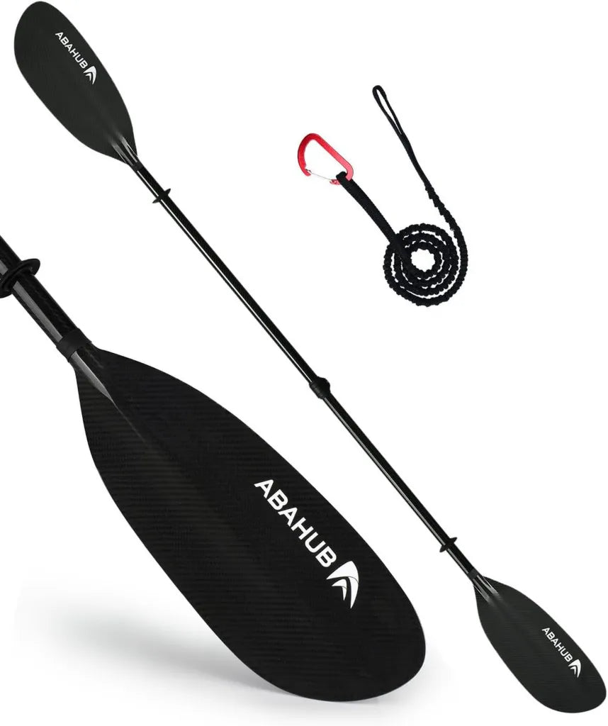 Pala de Kayak de Fibra de Carbono Ajustable 220-230 cm con Correa