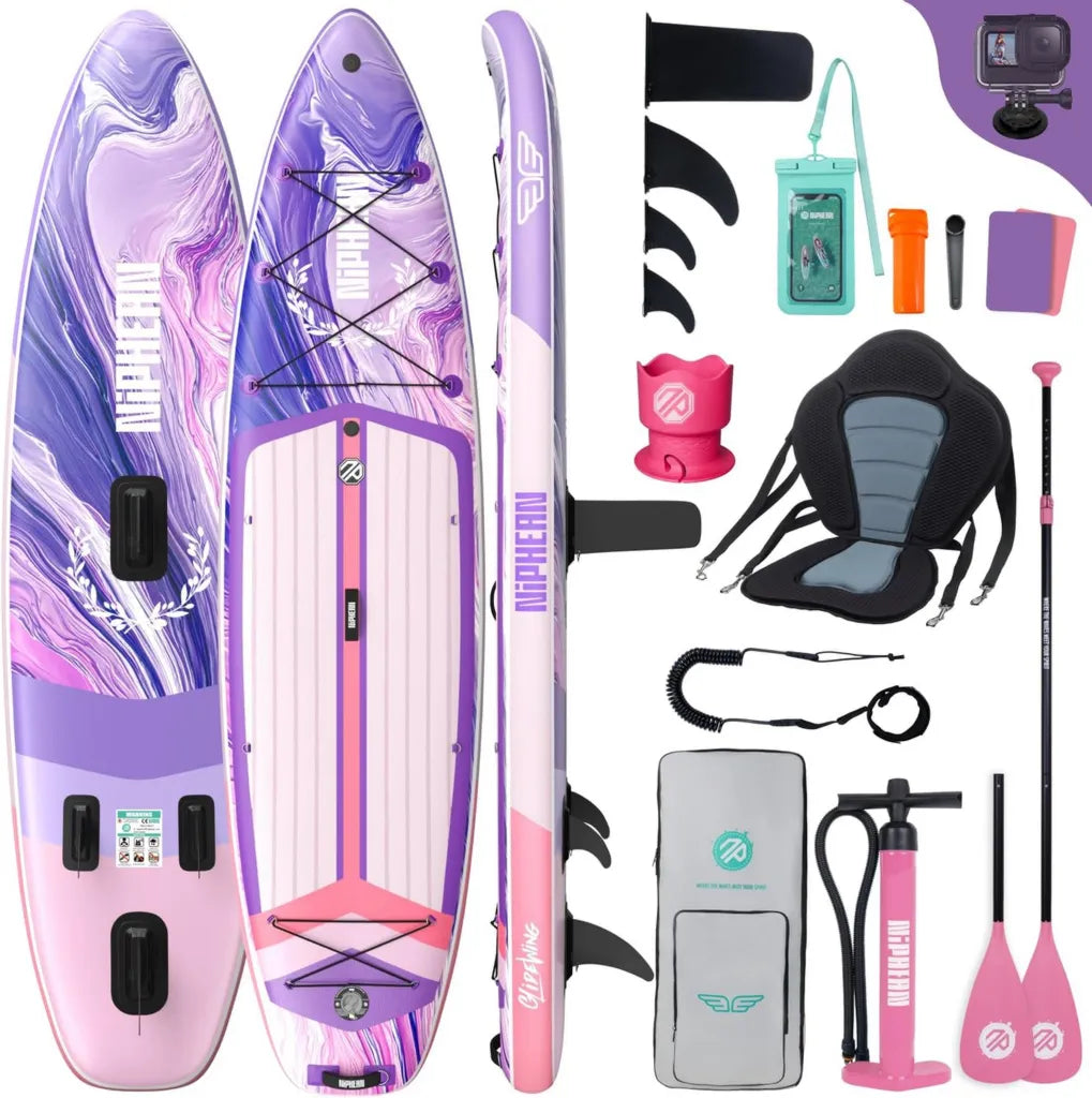 Tabla de Paddle Surf Hinchable Extra Grande para Familias hasta 3 Personas, Kit Completo con Aletas Equilibradas y Funda Impermeable