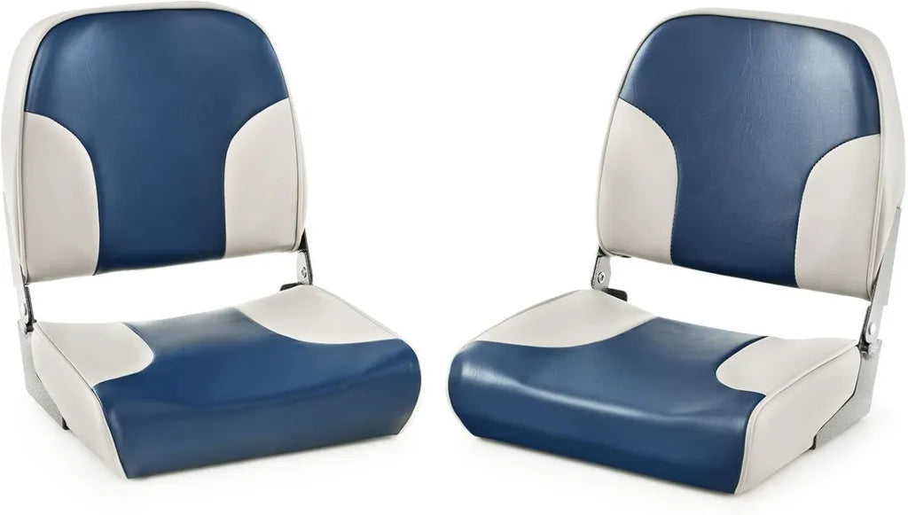 GOPLUS - Juego de 2 Sillas Náuticas Plegables, Asiento Ergonómico para Pesca y Yate - 41 x 49 x 47 cm, Capacidad 180 kg