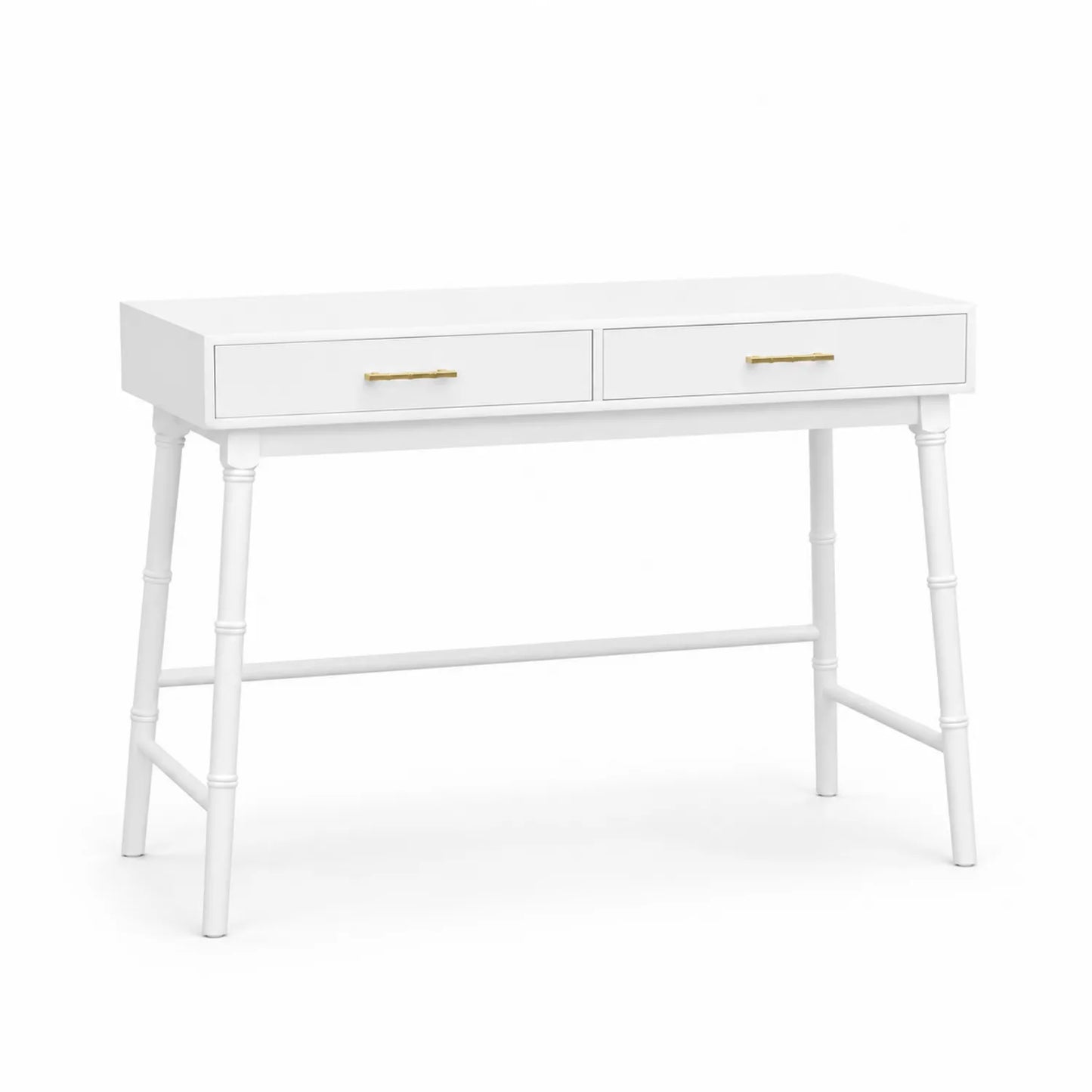 Escritorio de Madera y Metal Blanco con 2 Cajones 100x40x75 cm