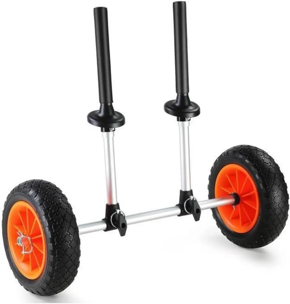 Carro Resistente para Kayak y Canoa, Ruedas Sólidas de 10'', Ancho Ajustable y Protección de Espuma