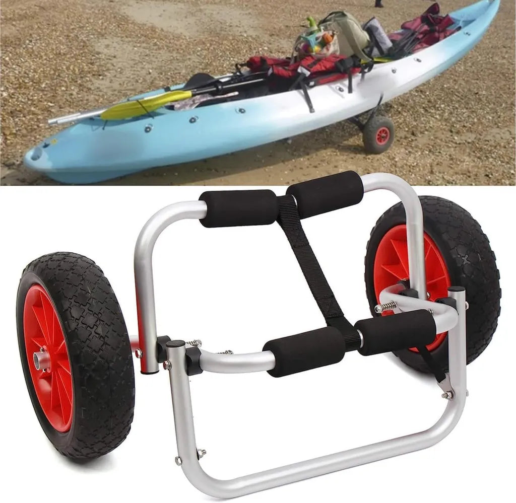 Remolque de Canoa y Kayak con Estructura de Aluminio, Carro Universal para Embarcaciones