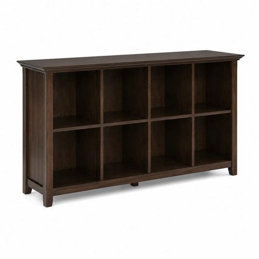 Estantería de madera con 8 compartimentos marrón oscuro