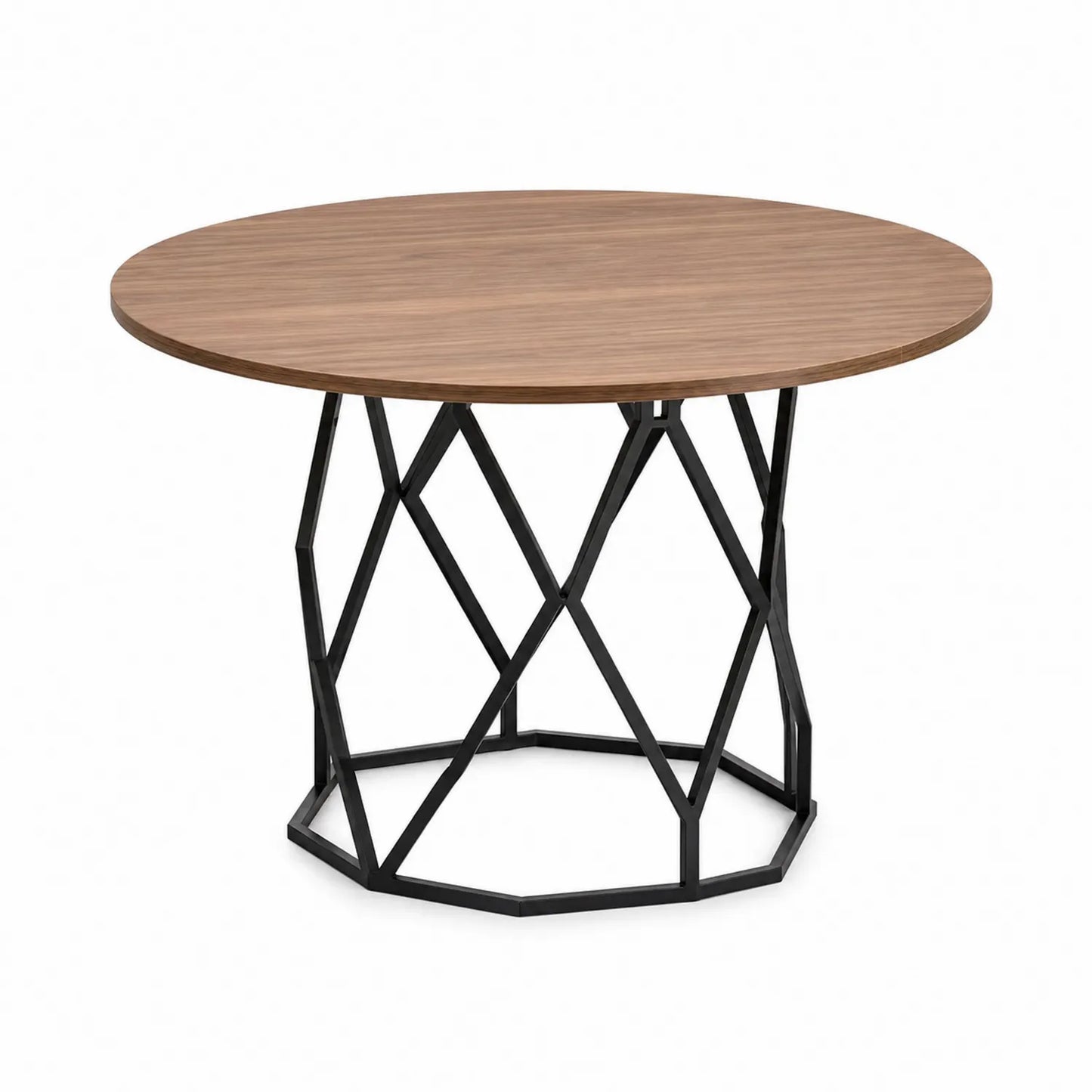 Mesa redonda de madera y metal 100 cm