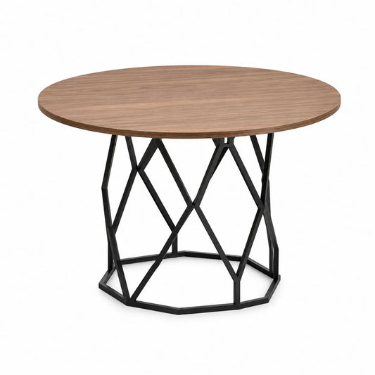 Mesa redonda de madera y metal 100 cm