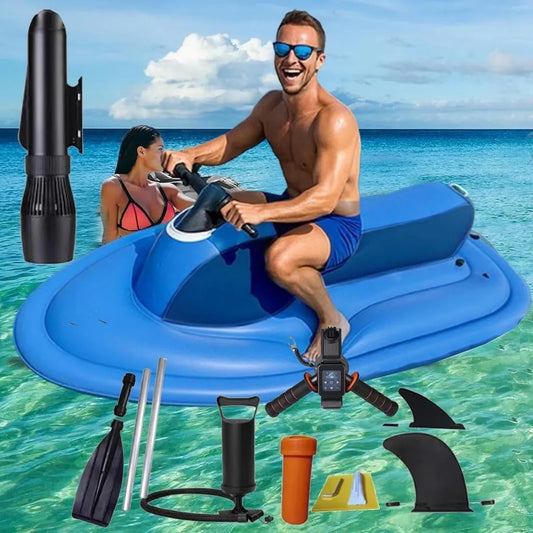 Barco Eléctrico Inflable con Scooter Submarino Desmontable de 500 W para Piscina