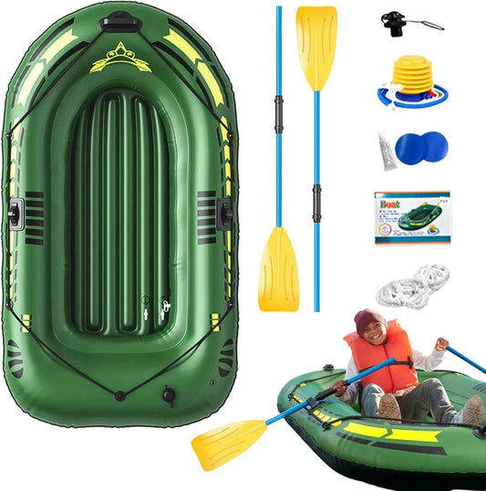 Canoa inflable resistente al desgarro, kayak plegable con remos para pesca en mar, caza y recreación acuática