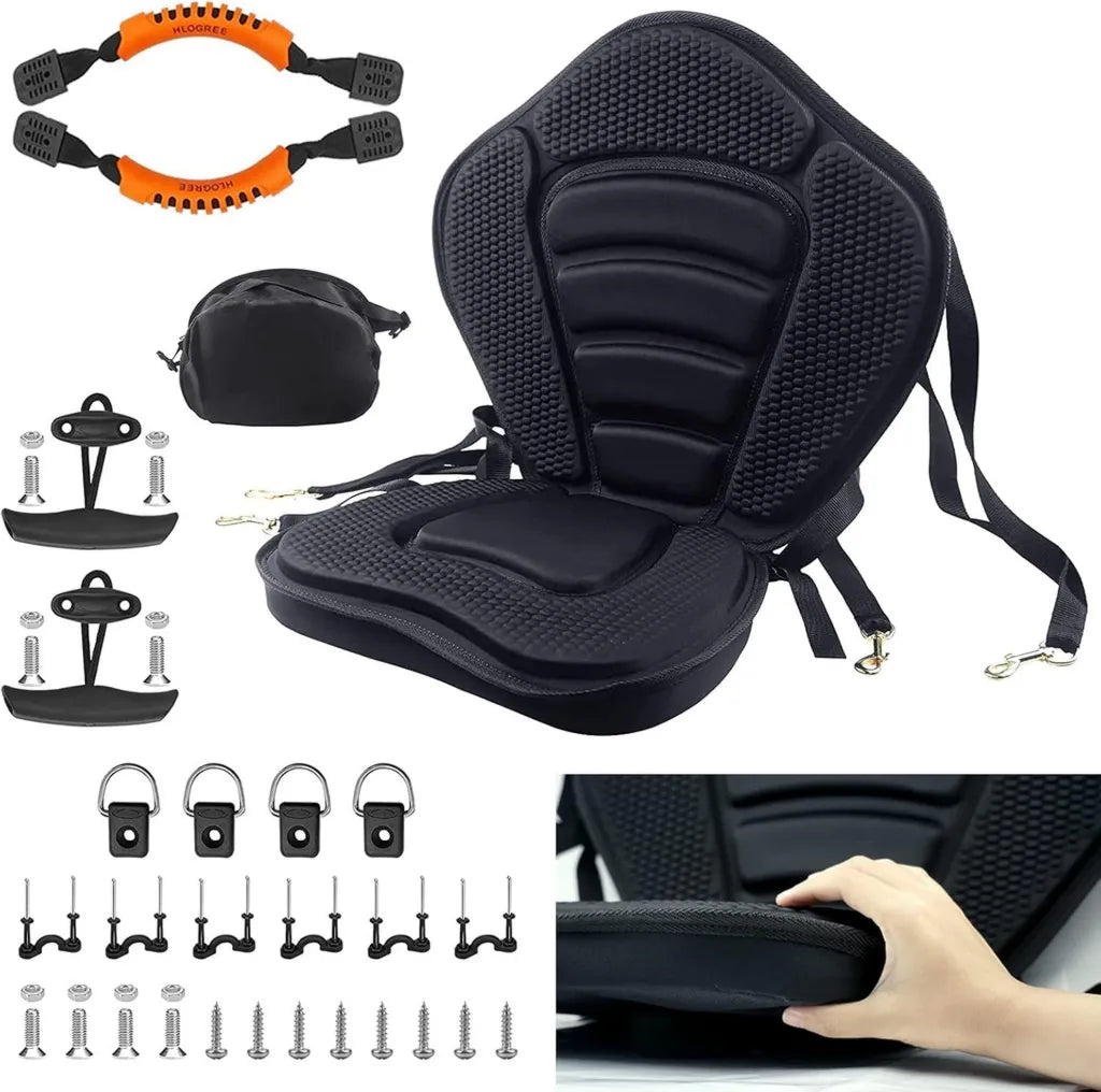 Asiento para kayak con respaldo alto y bolsa de almacenamiento HLOGREE