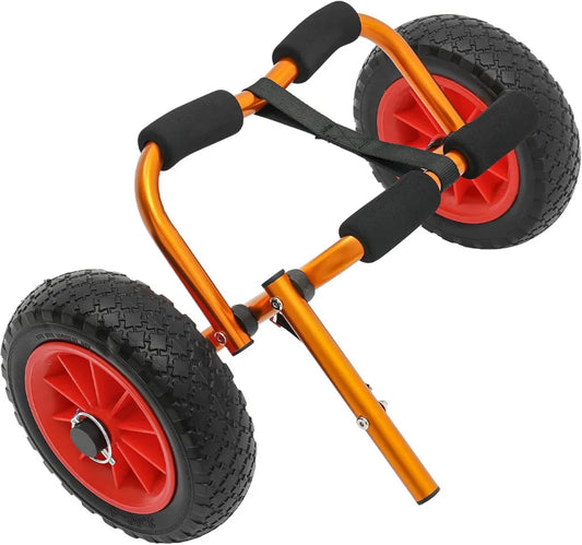 Carro de transporte plegable para kayak y surf con ruedas de espuma y correa, 80 kg
