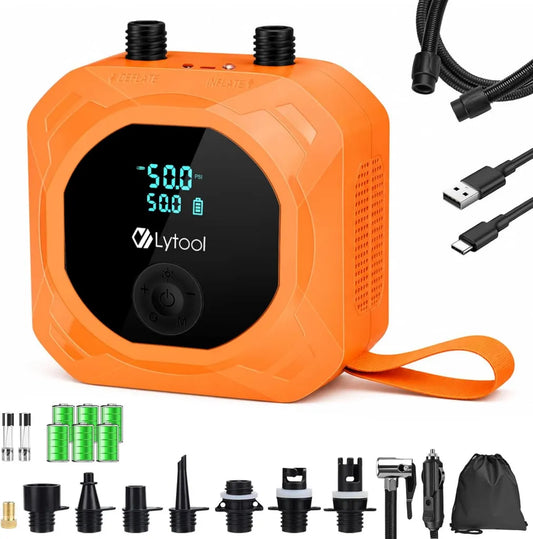 Compresor de Aire Inteligente 50PSI, Batería 12000mAh, Ideal para Paddle Surf y Más