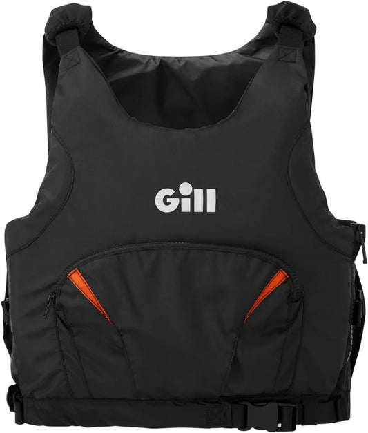 Chaleco Salvavidas Unisex para Kayak y Vela con Cremallera Lateral - Negro/Naranja