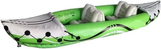 Kayak Inflable Ligero de Nailon 4m para Ríos y Pesca, Capacidad 3 Adultos, Casco de PVC/PE