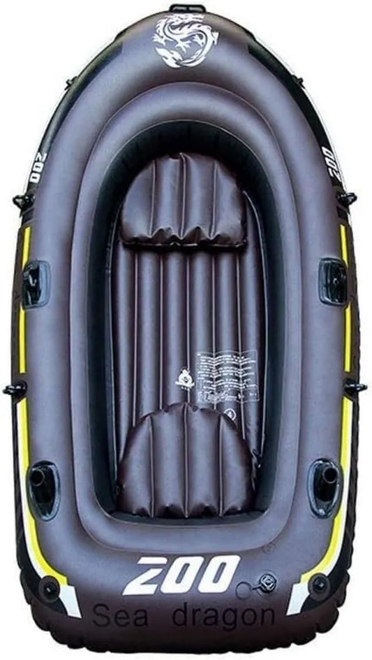 Barco de Pesca Profesional Doble, Inflable y Resistente, con Remos y Bomba