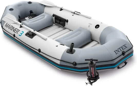 Intex Mariner - Bote Inflable para 3 Personas con Remos de Aluminio y Bomba de Aire