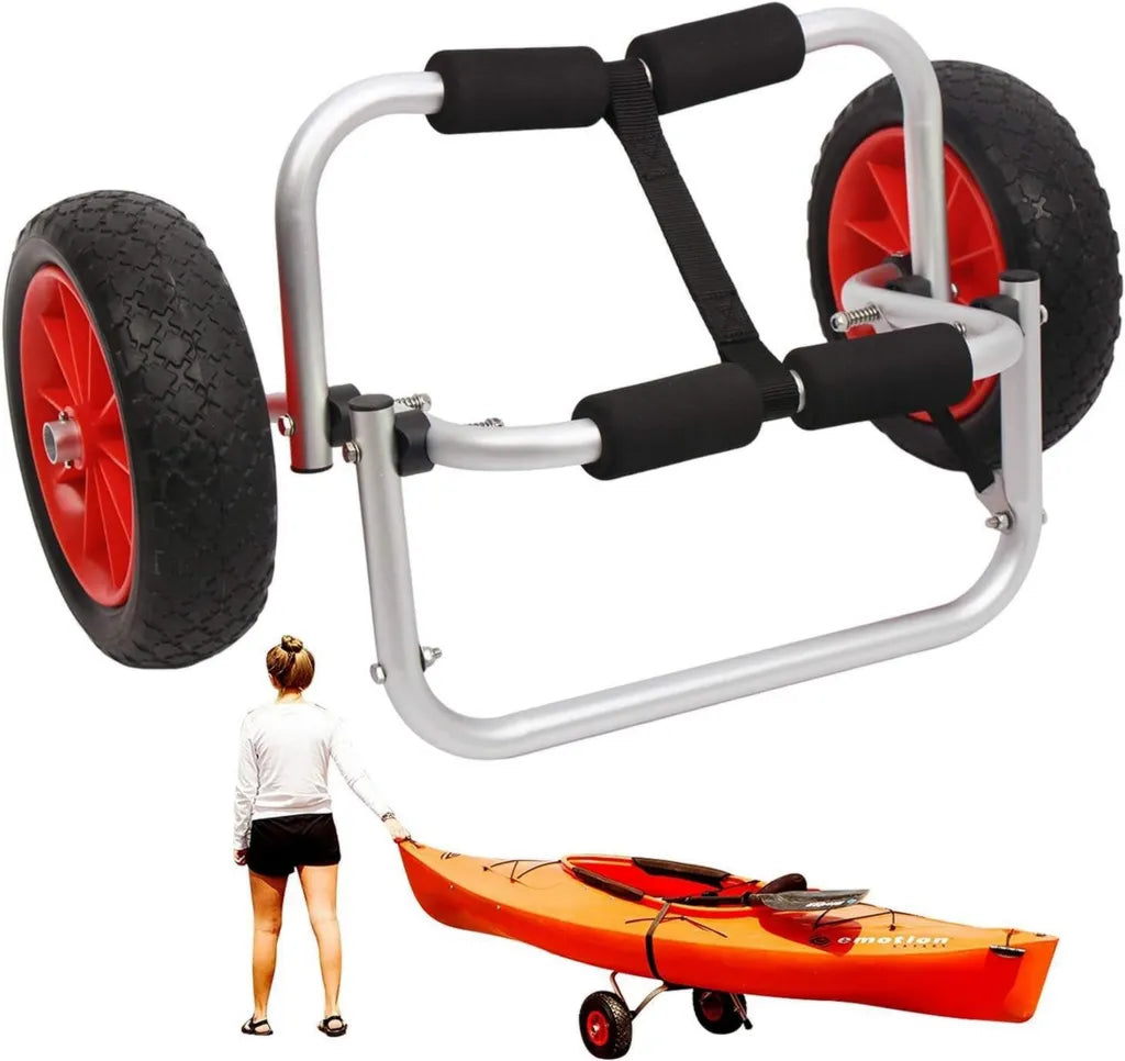 Carro portátil para kayak con ruedas inflables de aluminio