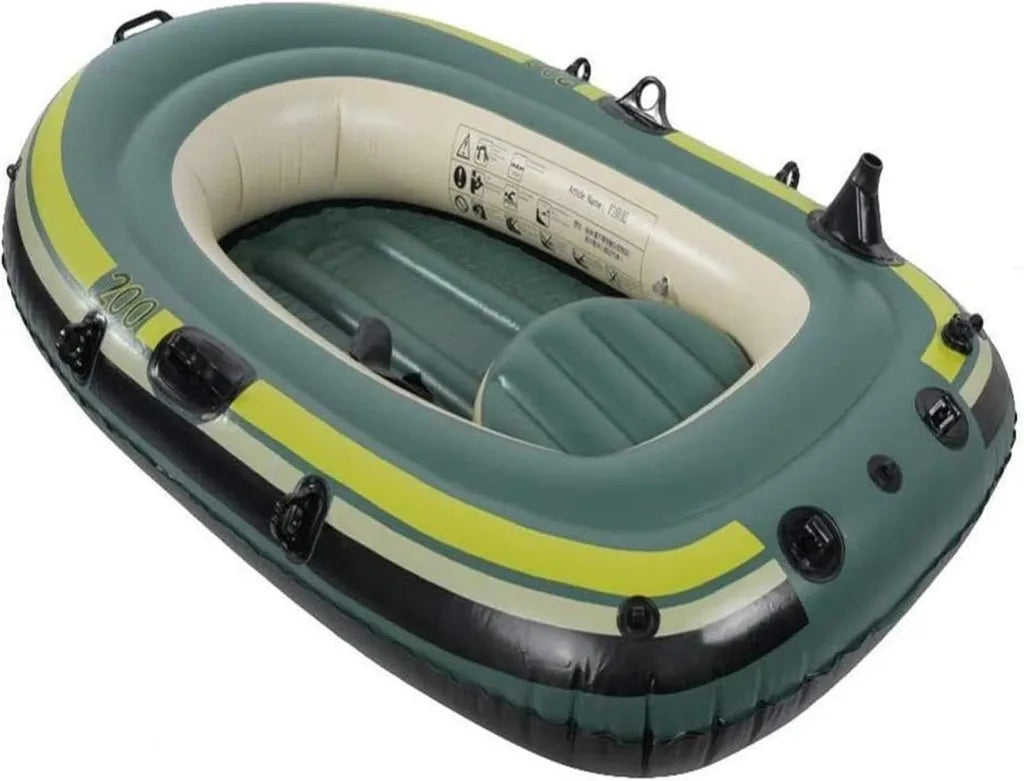 Kayak Inflable Doble Verde para Pesca y Recreación