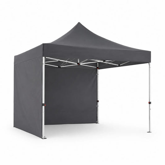 Carpa Plegable 3x3 m Aluminio y Poliéster Gris Oscuro