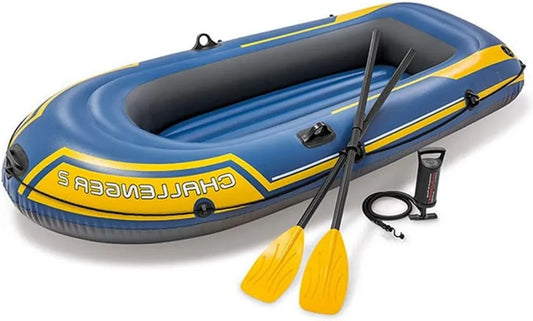 Canoa Inflable para 2 Personas de PVC Resistente con Remos de Aluminio