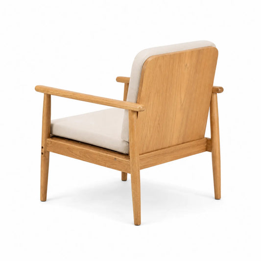 Silla de Madera con Cojín Beige