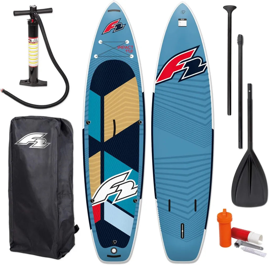 Tabla de Paddle Surf Inflable F2 SUP Impact 10.8 con Remo, Bolsa y Bomba