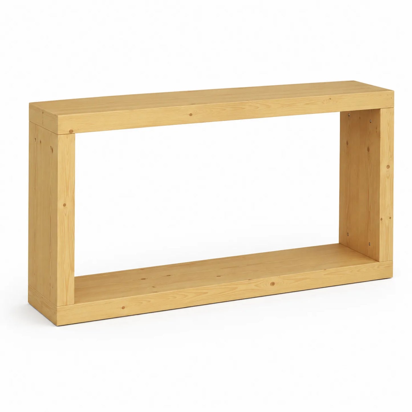 Consola de madera de pino maciza, color Natural, 120x30x75 cm