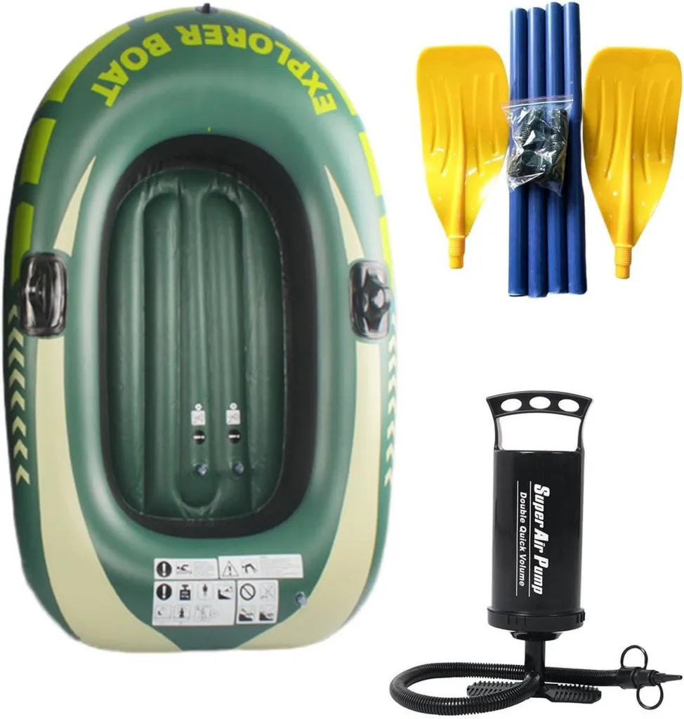 Kayak Inflable de PVC Resistente con Asientos, Ideal para Canotaje y Pesca Recreativa