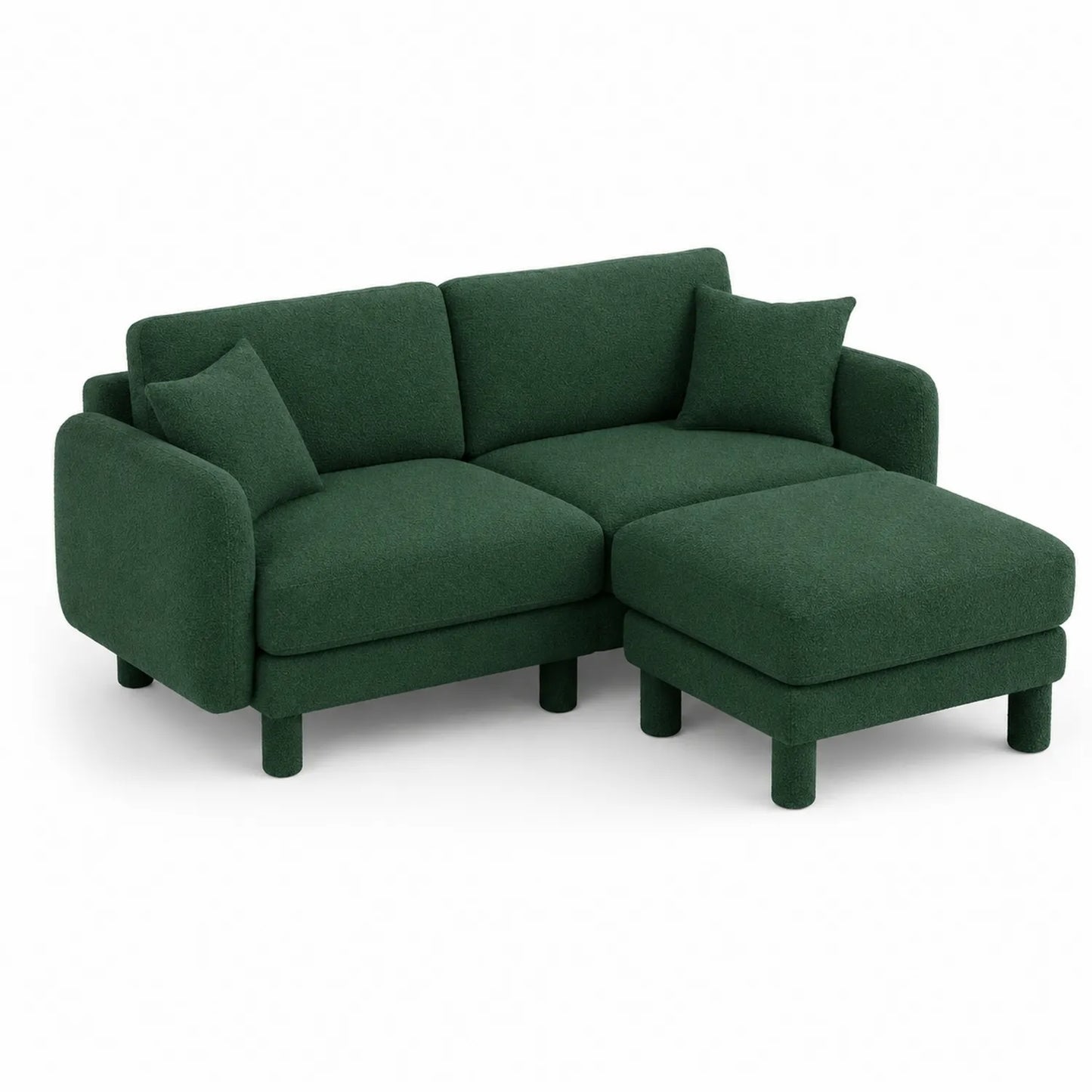 Sofá esquinero de tela verde