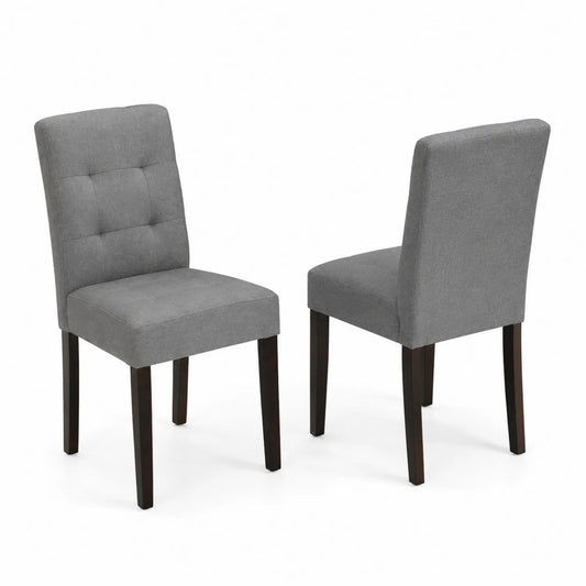 Juego de 2 sillas de comedor de poliéster con patas de madera