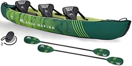 Kayak Inflable 3 Personas Verde Aqua Marina Ripple-370 con Accesorios Completos