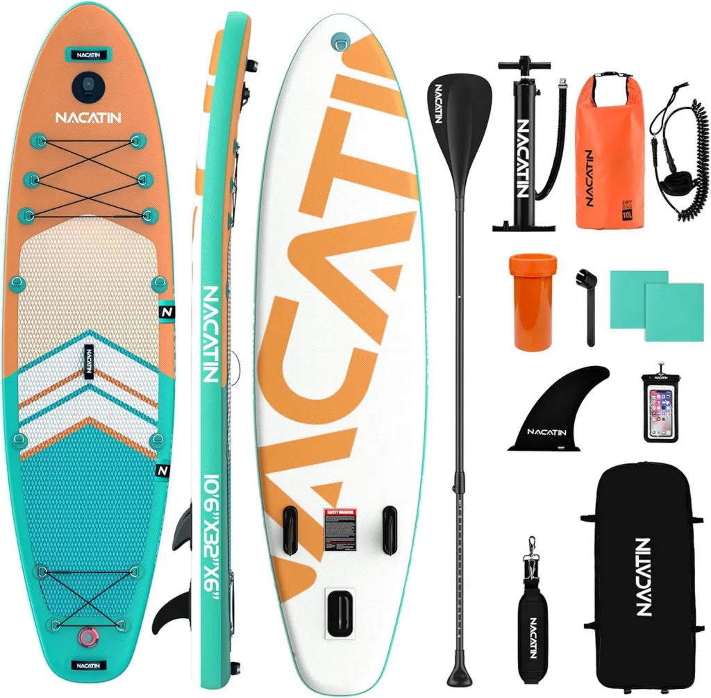 Tabla de Paddle Surf Inflable NACATIN con Accesorios (naranja)